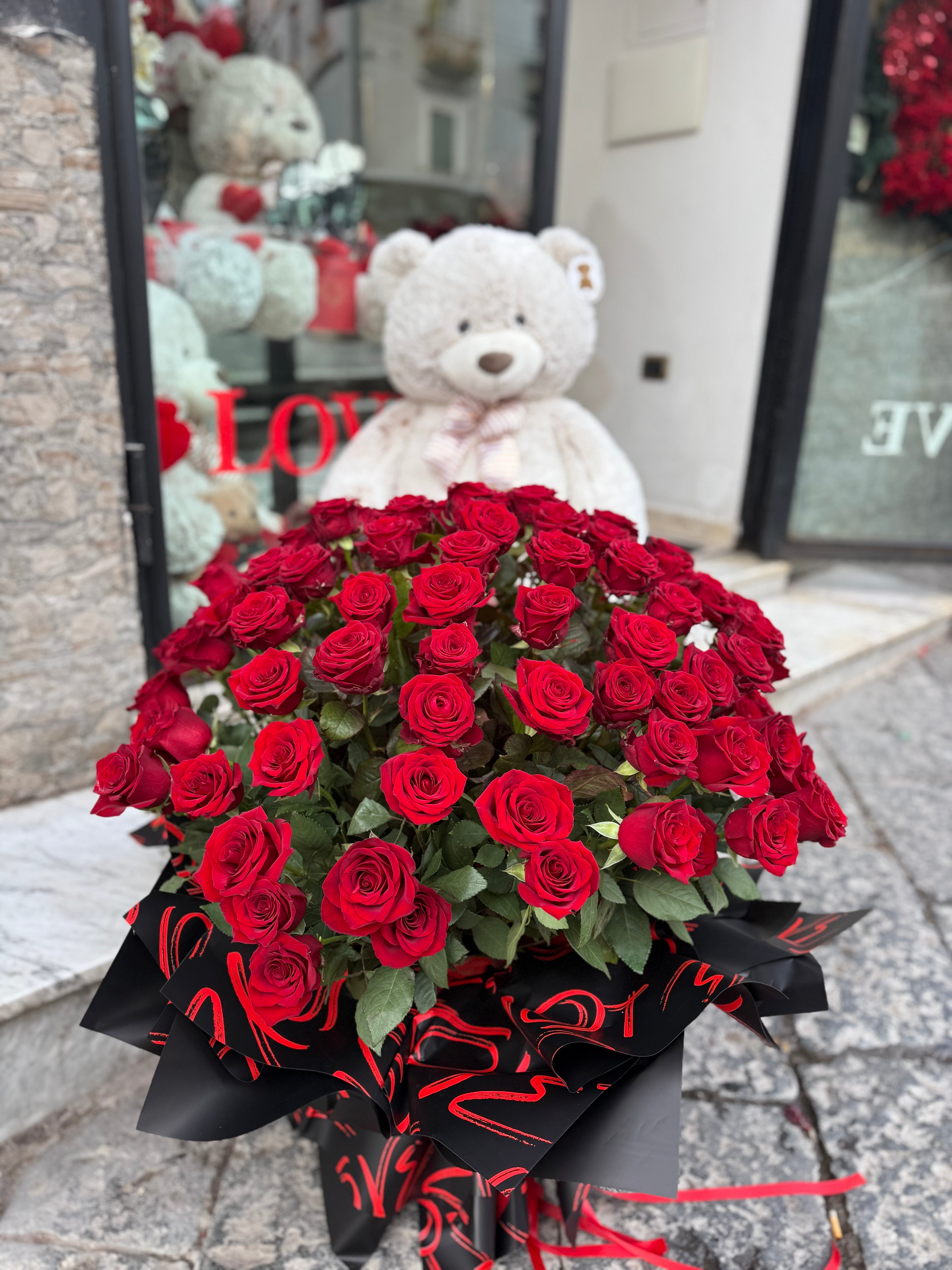 101 Rose Rosse e Teddy