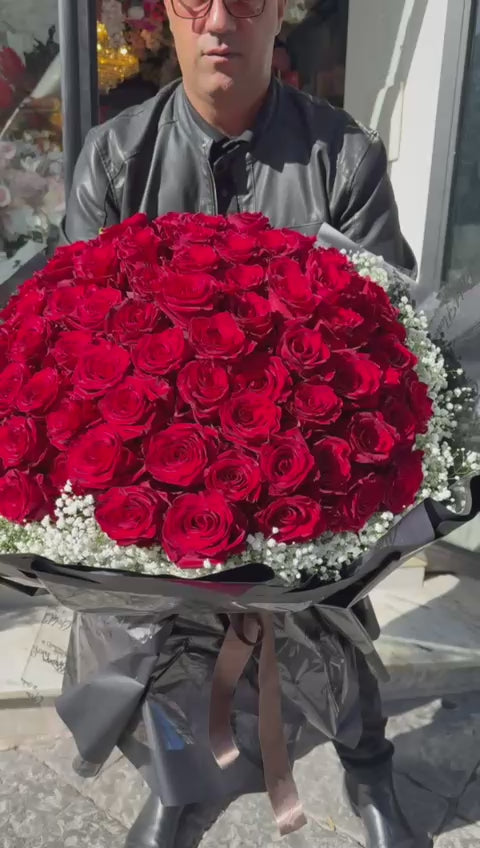 FASCIO DI ROSE (100 ROSE)